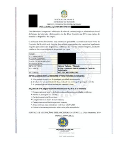 Angola-Visa example Angola-Visa example